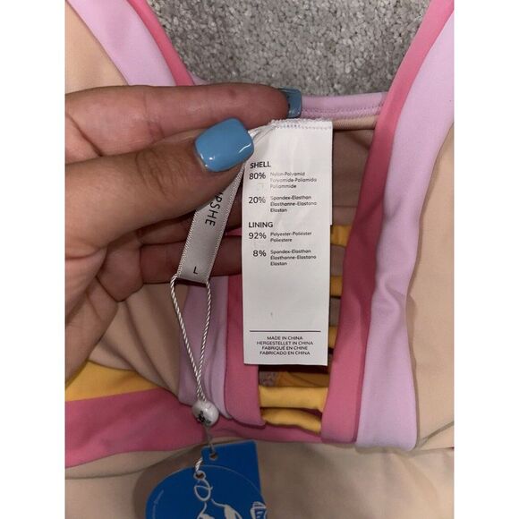 CUPSHE Women's One Piece Swimsuit Color Block Keyhole‎ Cutout Bathing Suit - Picture 4 of 6